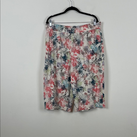 Athleta Savanna Floral Print Pull-On Bermuda Pants Women's XL 4 Pocket Gaucho - Picture 1 of 10